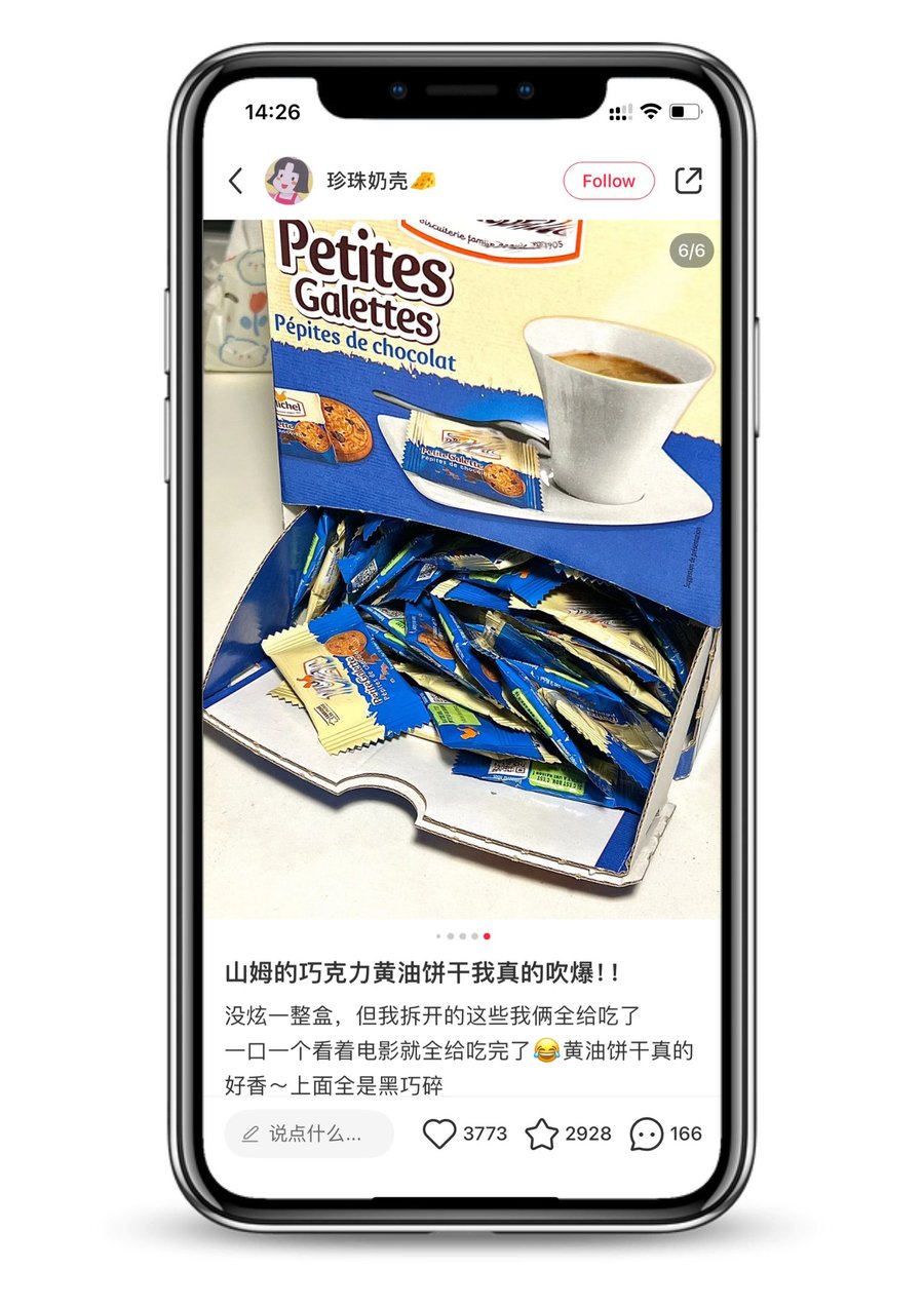 RedNote KOL post featuring St Michel Petites Galettes